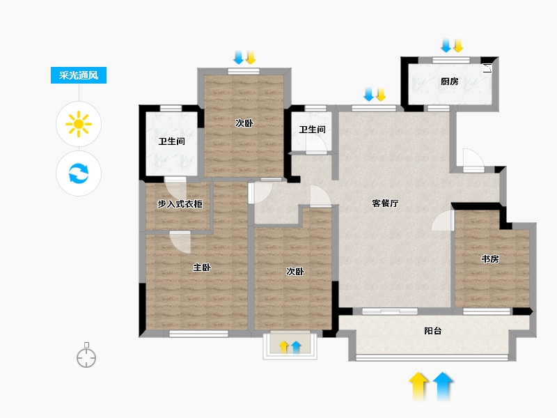 江苏省-淮安市-中梁·玖龙首府-114.40-户型库-采光通风