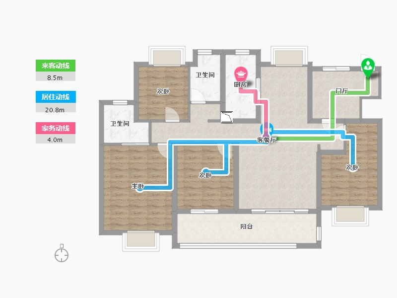 江苏省-南通市-融创·时代中心-114.00-户型库-动静线