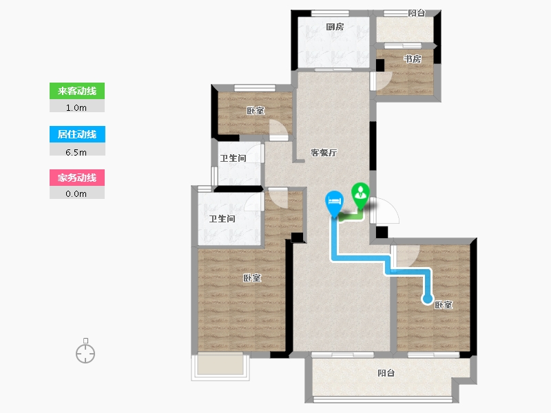 浙江省-金华市-武义中梁华董壹号院-94.00-户型库-动静线