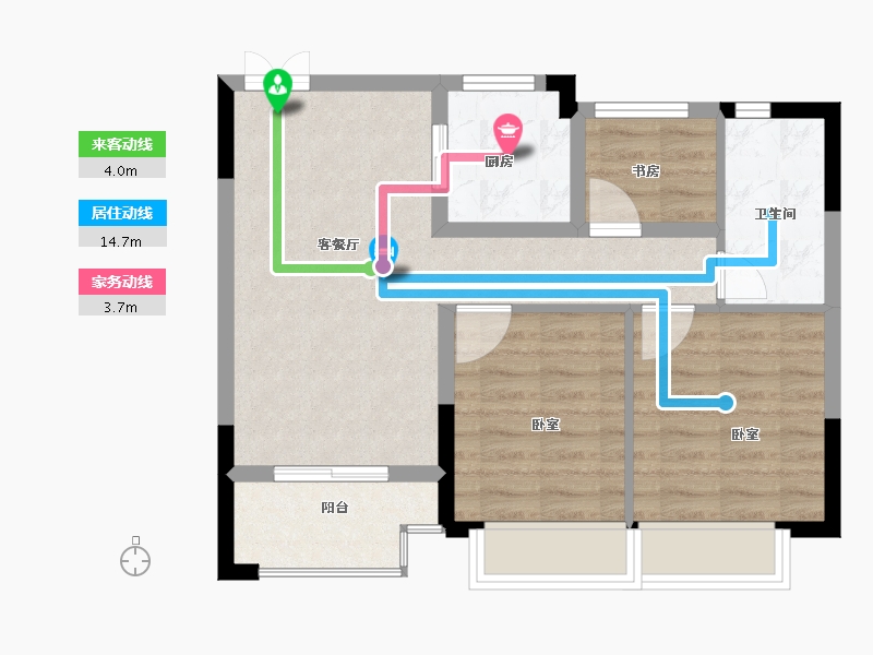 浙江省-嘉兴市-杨柳郡-62.00-户型库-动静线