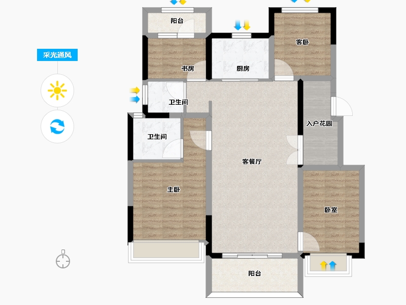 安徽省-马鞍山市-锦艺·林语春风-102.01-户型库-采光通风