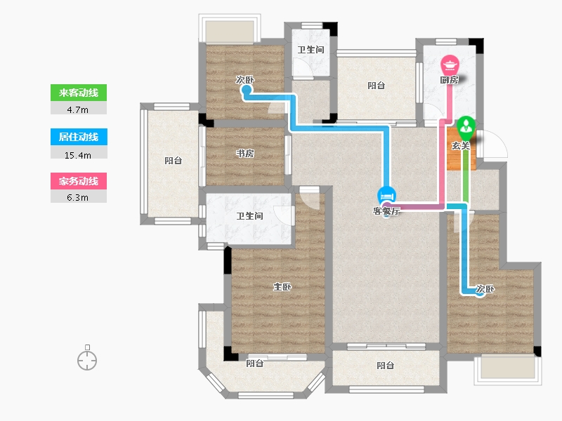 江苏省-无锡市-融侨观邸-111.99-户型库-动静线