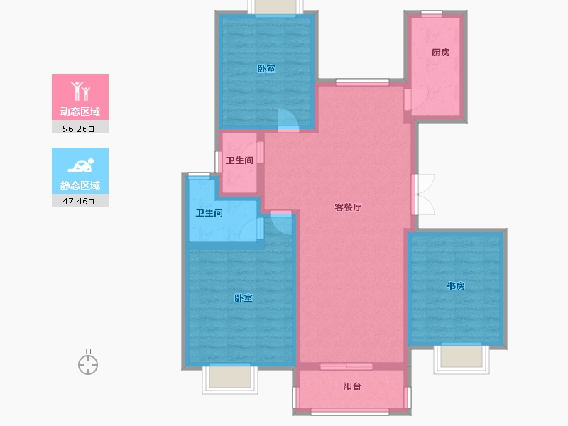 江苏省-扬州市-城建九境融园-92.00-户型库-动静分区