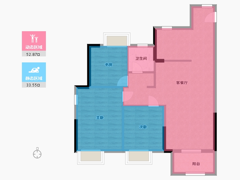 江苏省-南通市-启东绿地国际健康城-78.00-户型库-动静分区