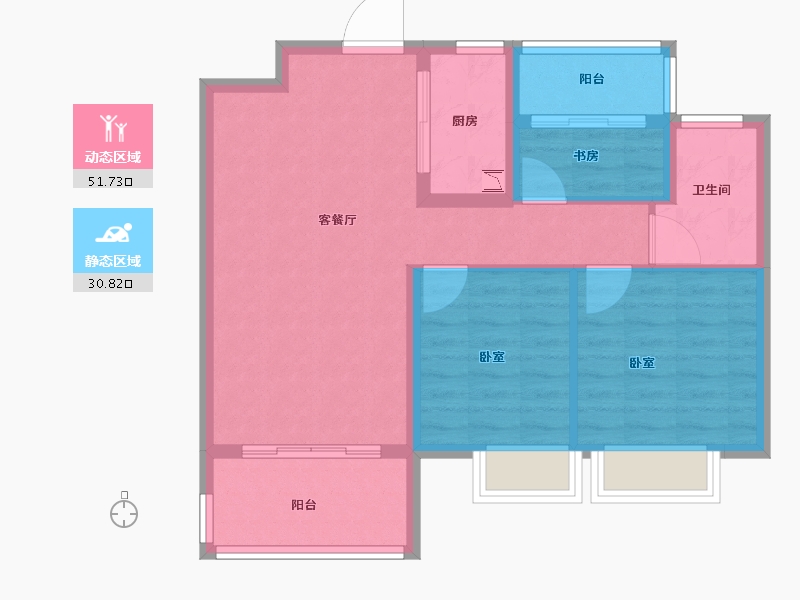 浙江省-绍兴市-合生杭州湾国际新城-74.00-户型库-动静分区