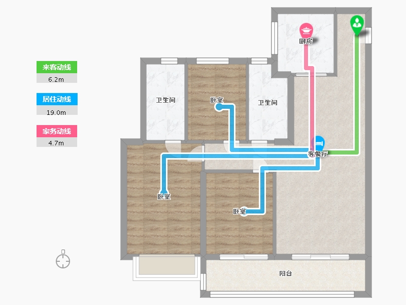 江苏省-苏州市-金地自在春晓花园-85.00-户型库-动静线