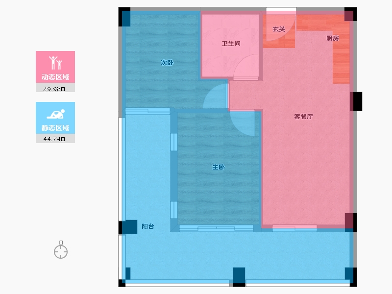 浙江省-台州市-德信留仙里-67.30-户型库-动静分区