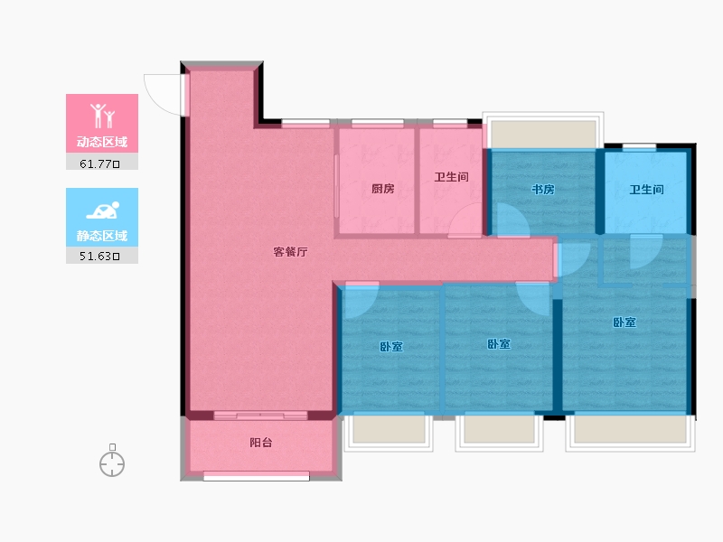 江苏省-南京市-江山大境-102.00-户型库-动静分区