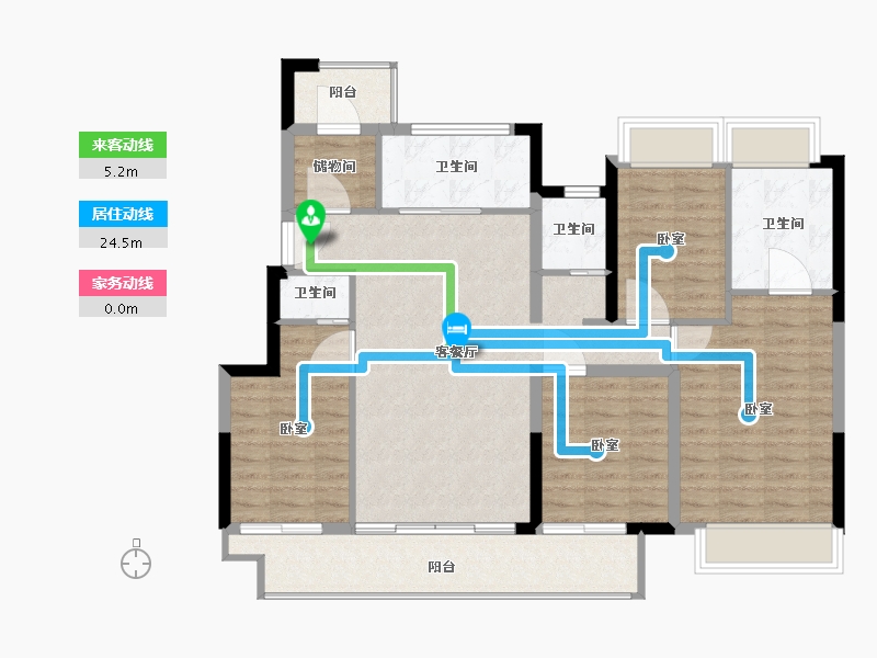 江苏省-苏州市-翡丽云庭-104.00-户型库-动静线