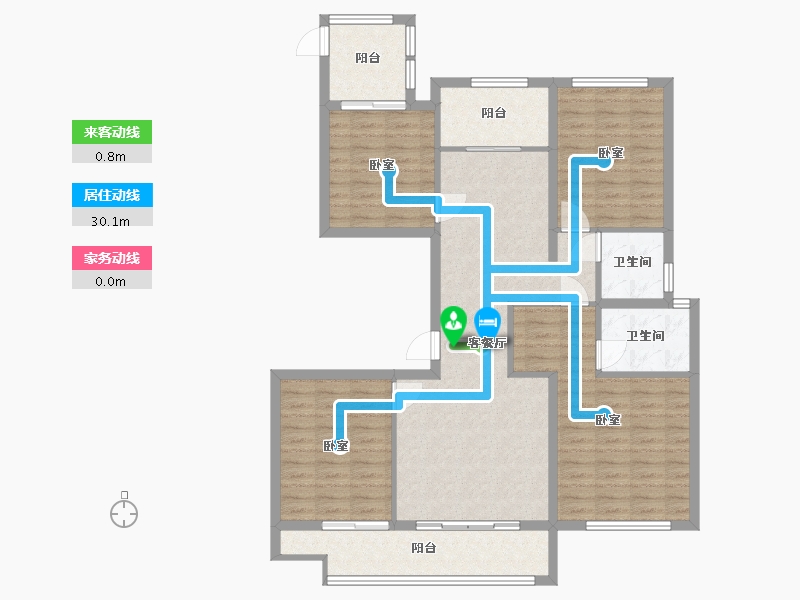 浙江省-温州市-三江立体城·揽江阁住宅-114.00-户型库-动静线