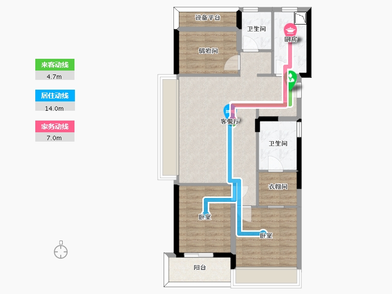 浙江省-杭州市-保利欣品华庭-80.80-户型库-动静线