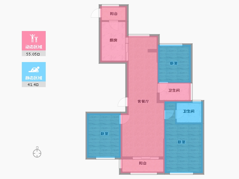 浙江省-温州市-润地巴厘九墅-86.00-户型库-动静分区