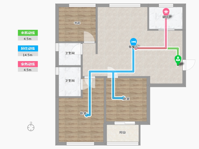 浙江省-温州市-万郡陶山府-77.99-户型库-动静线