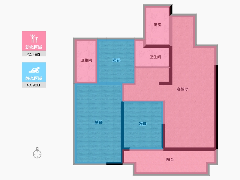 江苏省-淮安市-新城吾悦广场-96.00-户型库-动静分区