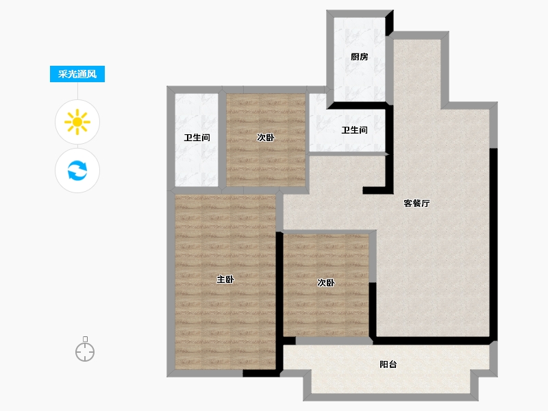 江苏省-淮安市-新城吾悦广场-96.00-户型库-采光通风