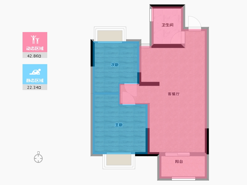 江苏省-南通市-启东绿地国际健康城-58.00-户型库-动静分区