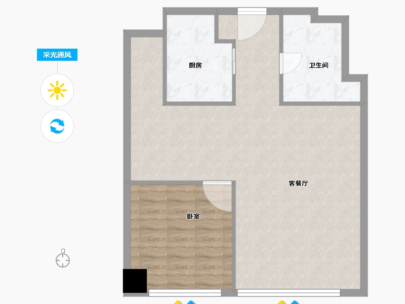 浙江省-杭州市-海石星汇公馆-71.00-户型库-采光通风