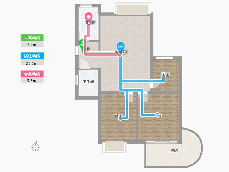 浙江省-杭州市-金隅观澜时代-76.71-户型库-动静线