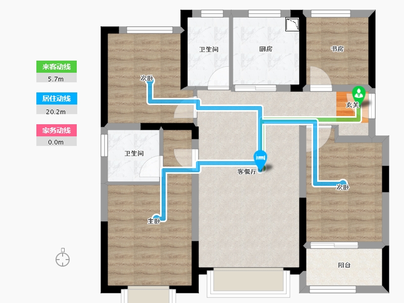 浙江省-台州市-万科十里观邸-84.21-户型库-动静线