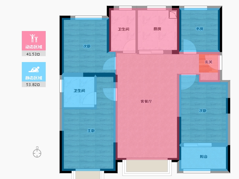 浙江省-台州市-万科十里观邸-84.21-户型库-动静分区