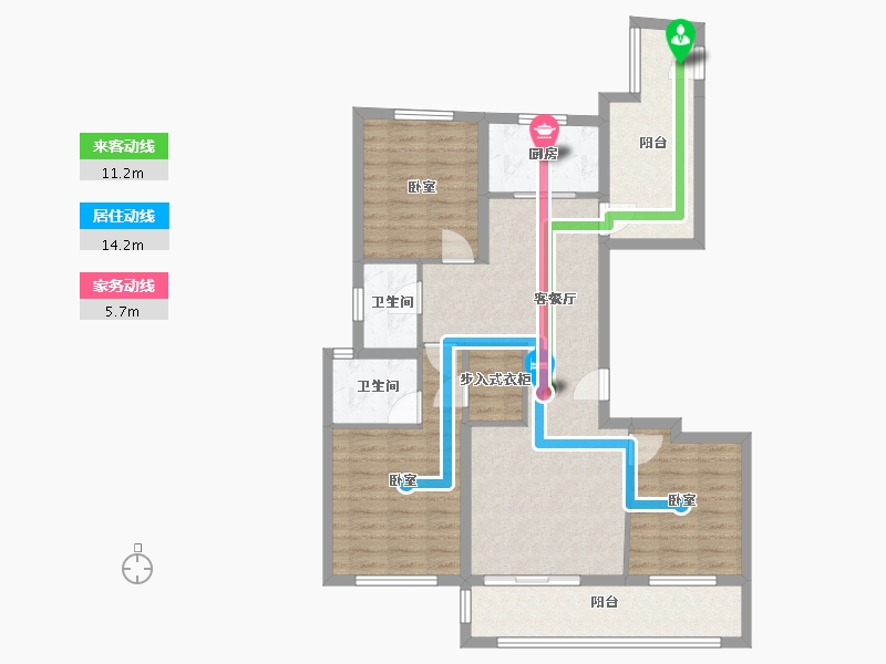 浙江省-温州市-江山壹号-96.00-户型库-动静线