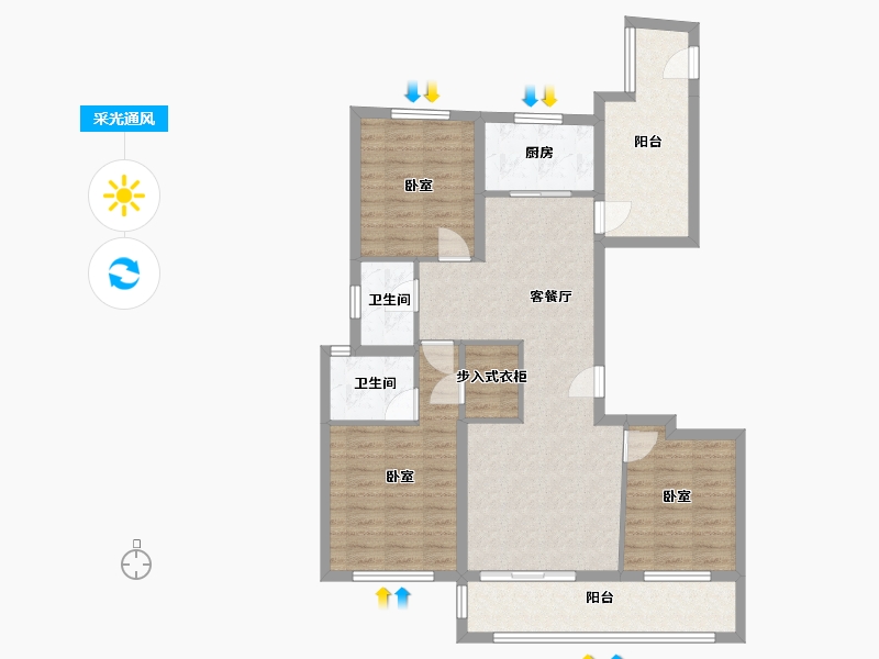 浙江省-温州市-江山壹号-96.00-户型库-采光通风