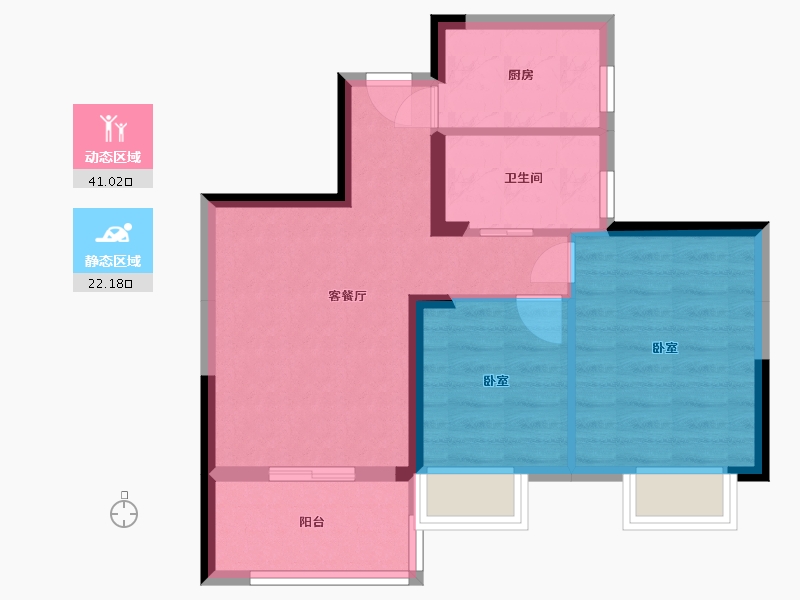 浙江省-宁波市-中房未来盛园-55.99-户型库-动静分区