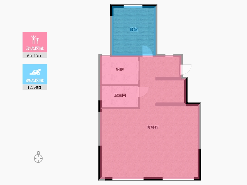 浙江省-宁波市-融创涌宁府-74.88-户型库-动静分区