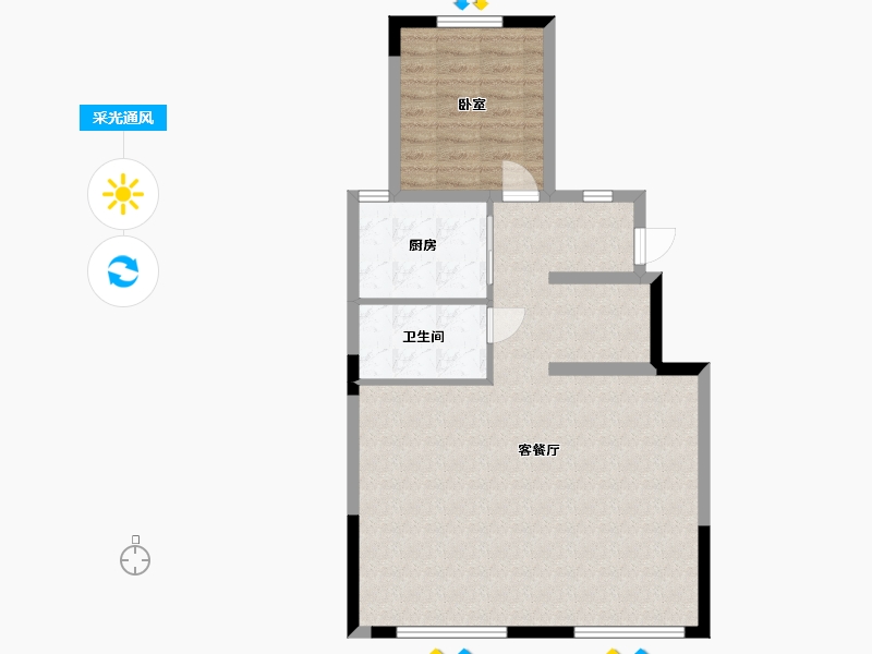 浙江省-宁波市-融创涌宁府-74.88-户型库-采光通风