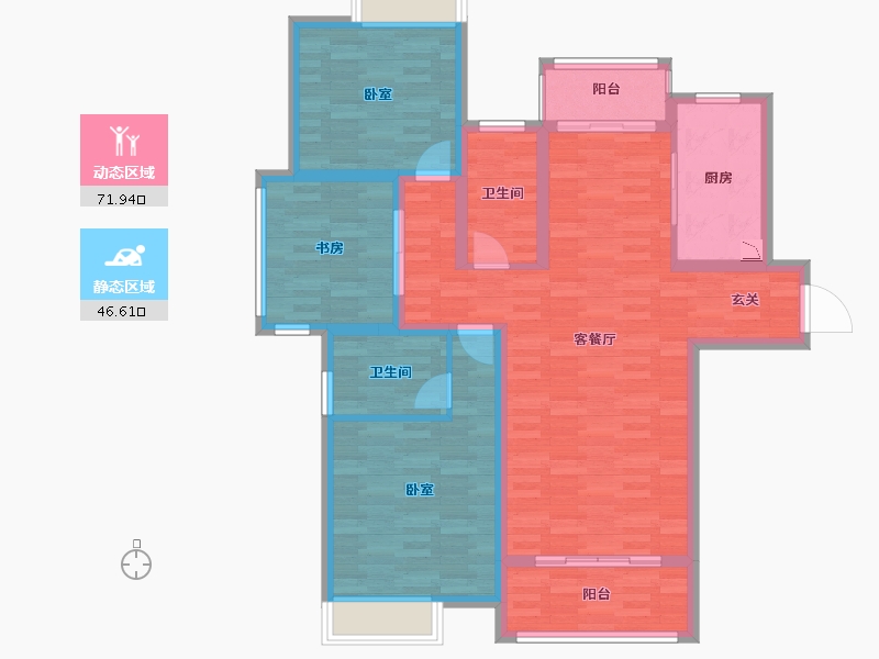 江苏省-苏州市-非凡环秀湖花园-106.00-户型库-动静分区