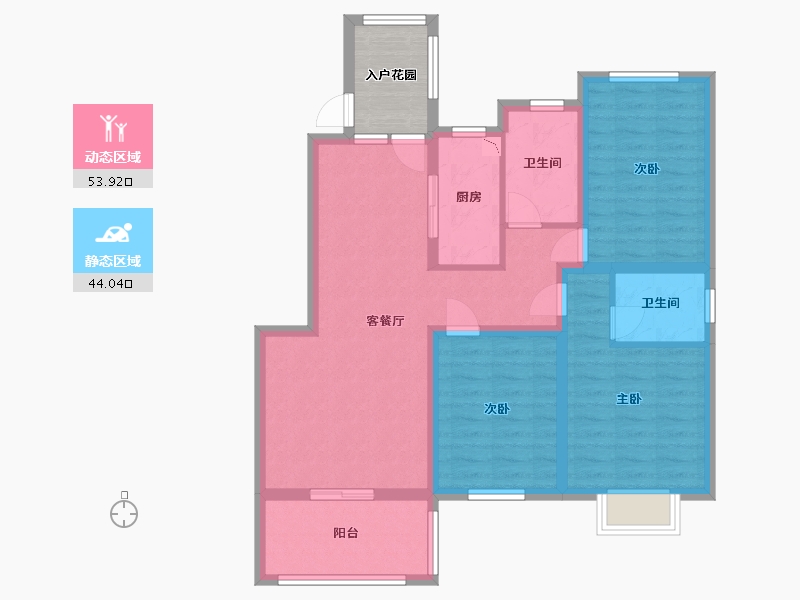 江苏省-淮安市-华惠名苑-91.39-户型库-动静分区