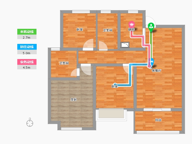 江苏省-泰州市-大华锦绣时代-88.00-户型库-动静线