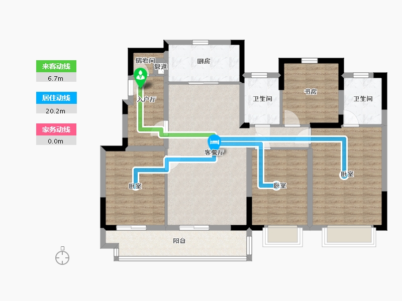 浙江省-宁波市-华鸿大发誉林府-110.01-户型库-动静线