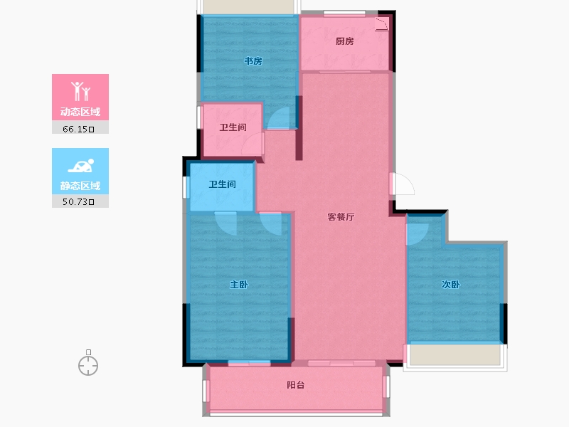 江苏省-徐州市-世茂云泽苑-106.00-户型库-动静分区