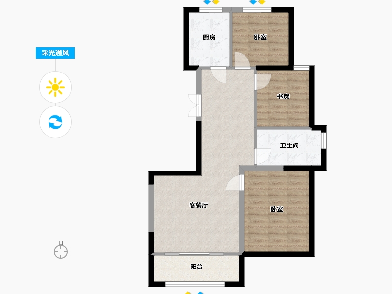 宁夏回族自治区-银川市-北塔书院-76.58-户型库-采光通风