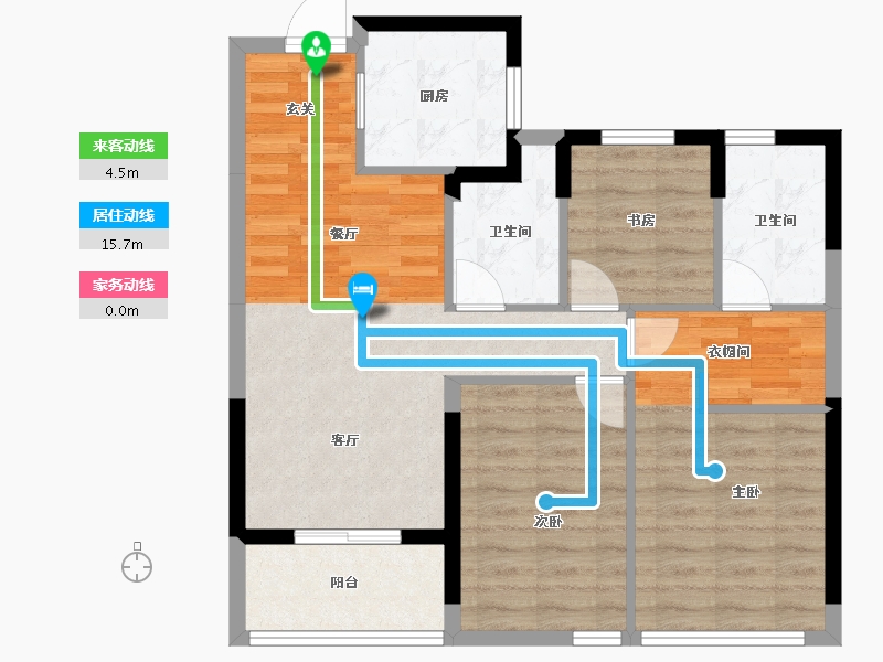 浙江省-杭州市-滨江沁语晓庭-77.59-户型库-动静线