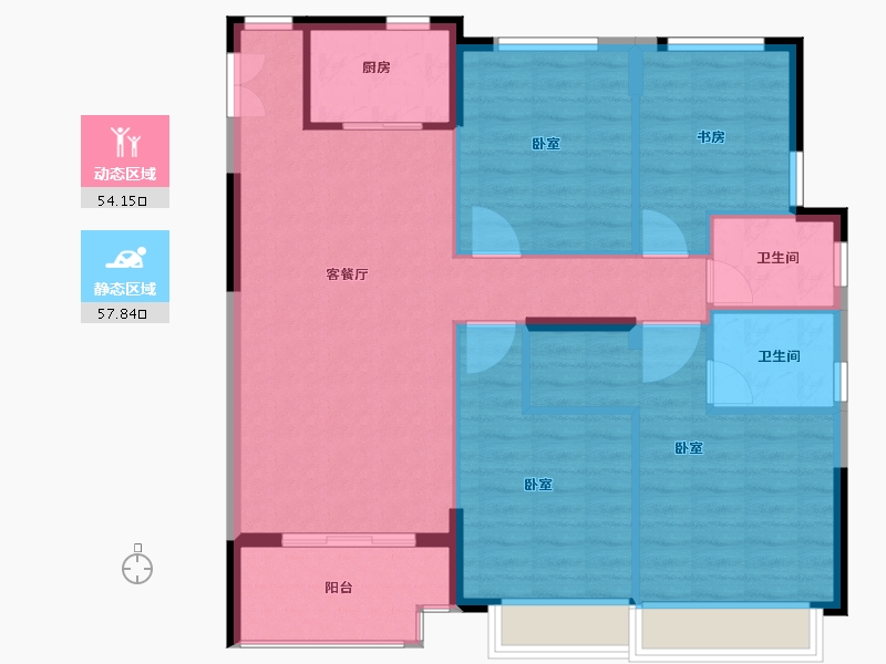 浙江省-嘉兴市-杨柳郡-102.00-户型库-动静分区