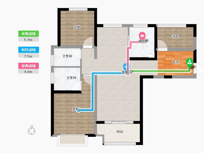 江苏省-无锡市-融侨观邸-92.00-户型库-动静线