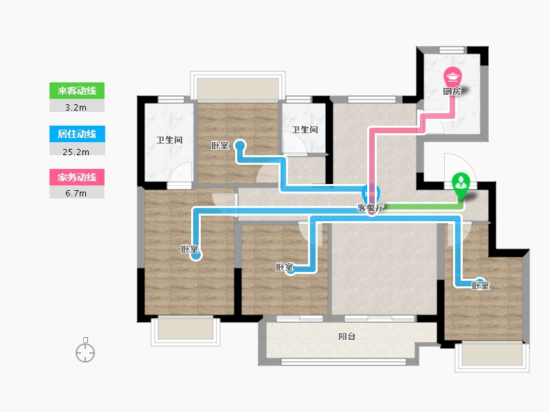 江苏省-南京市-滨江孔雀城-93.00-户型库-动静线