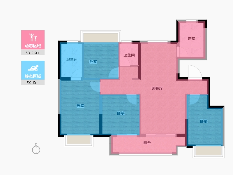 江苏省-南京市-滨江孔雀城-93.00-户型库-动静分区