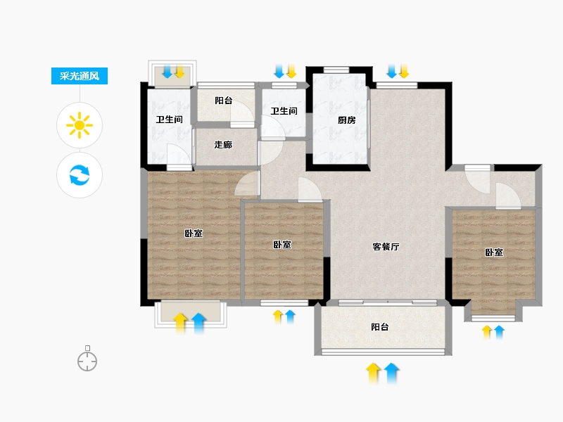 浙江省-湖州市-碧桂园中南海上传奇-115.53-户型库-采光通风