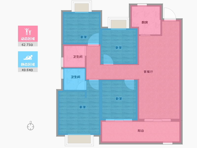 安徽省-合肥市-阳光城檀悦-101.00-户型库-动静分区