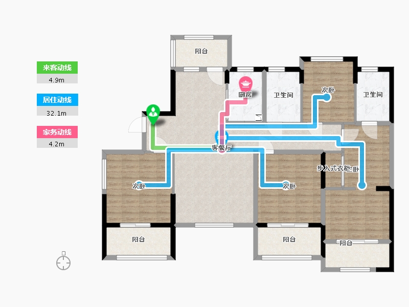 江苏省-盐城市-明新半岛花园-140.01-户型库-动静线