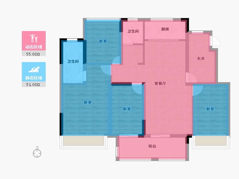 浙江省-湖州市-安吉石榴玉兰湾-94.19-户型库-动静分区