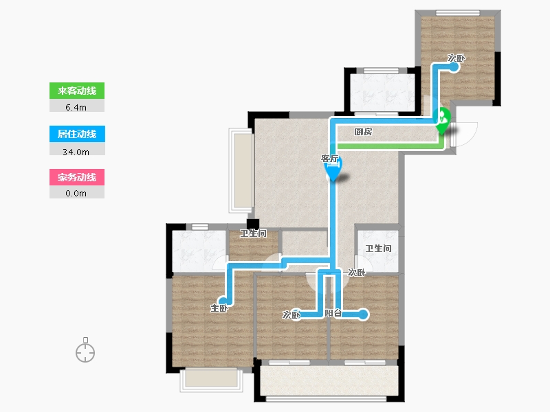 浙江省-台州市-京都珑悦府-110.00-户型库-动静线