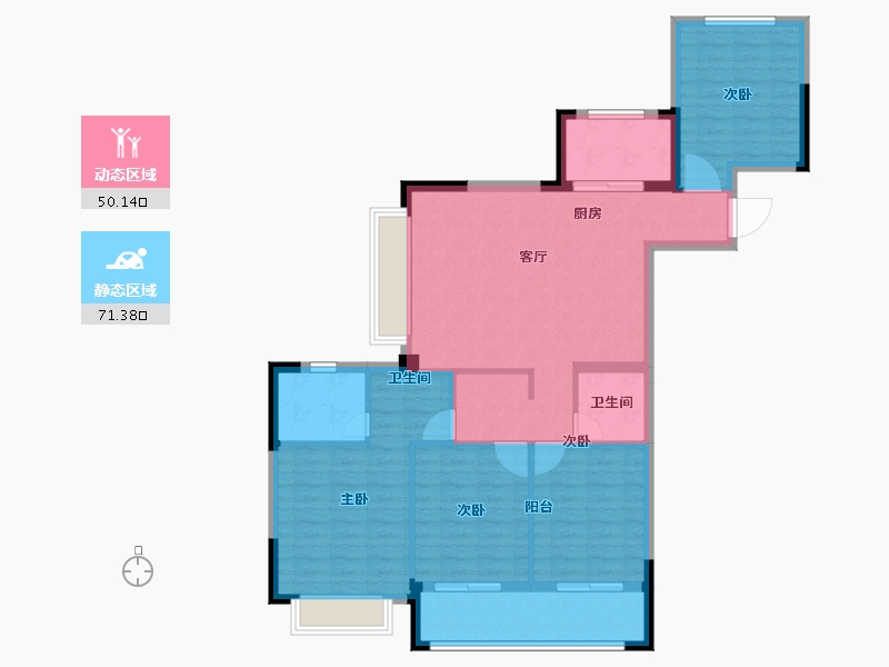 浙江省-台州市-京都珑悦府-110.00-户型库-动静分区