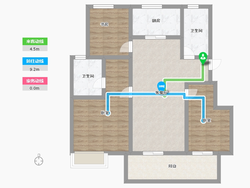 江苏省-扬州市-万科四季都会-87.00-户型库-动静线