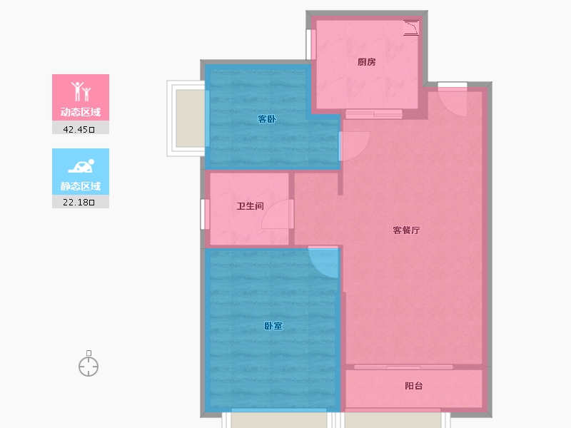 浙江省-宁波市-宁波恒大溪上桃花源-58.00-户型库-动静分区