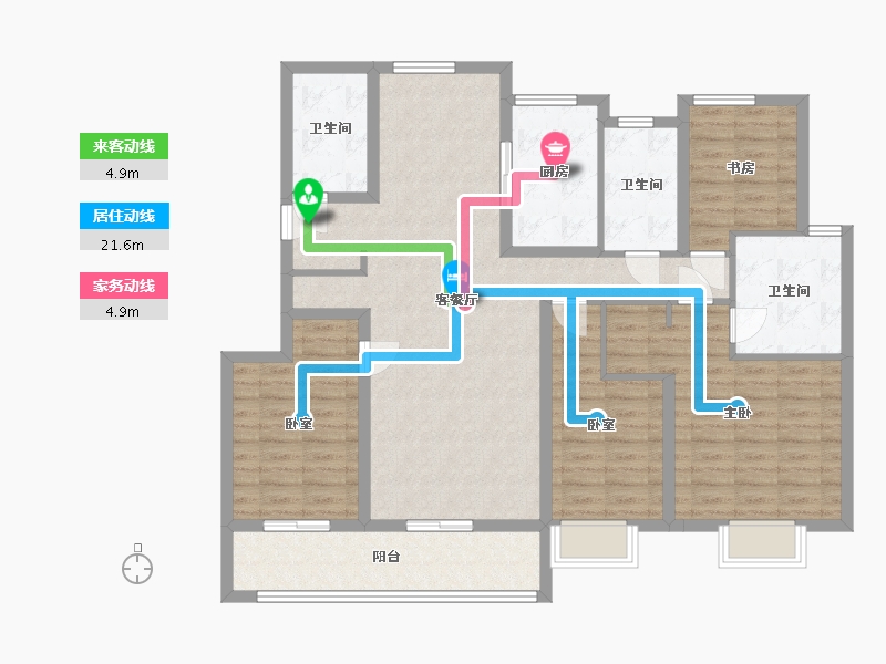 浙江省-宁波市-桂语里-122.78-户型库-动静线