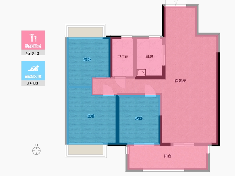 江苏省-淮安市-新城吾悦广场-88.00-户型库-动静分区